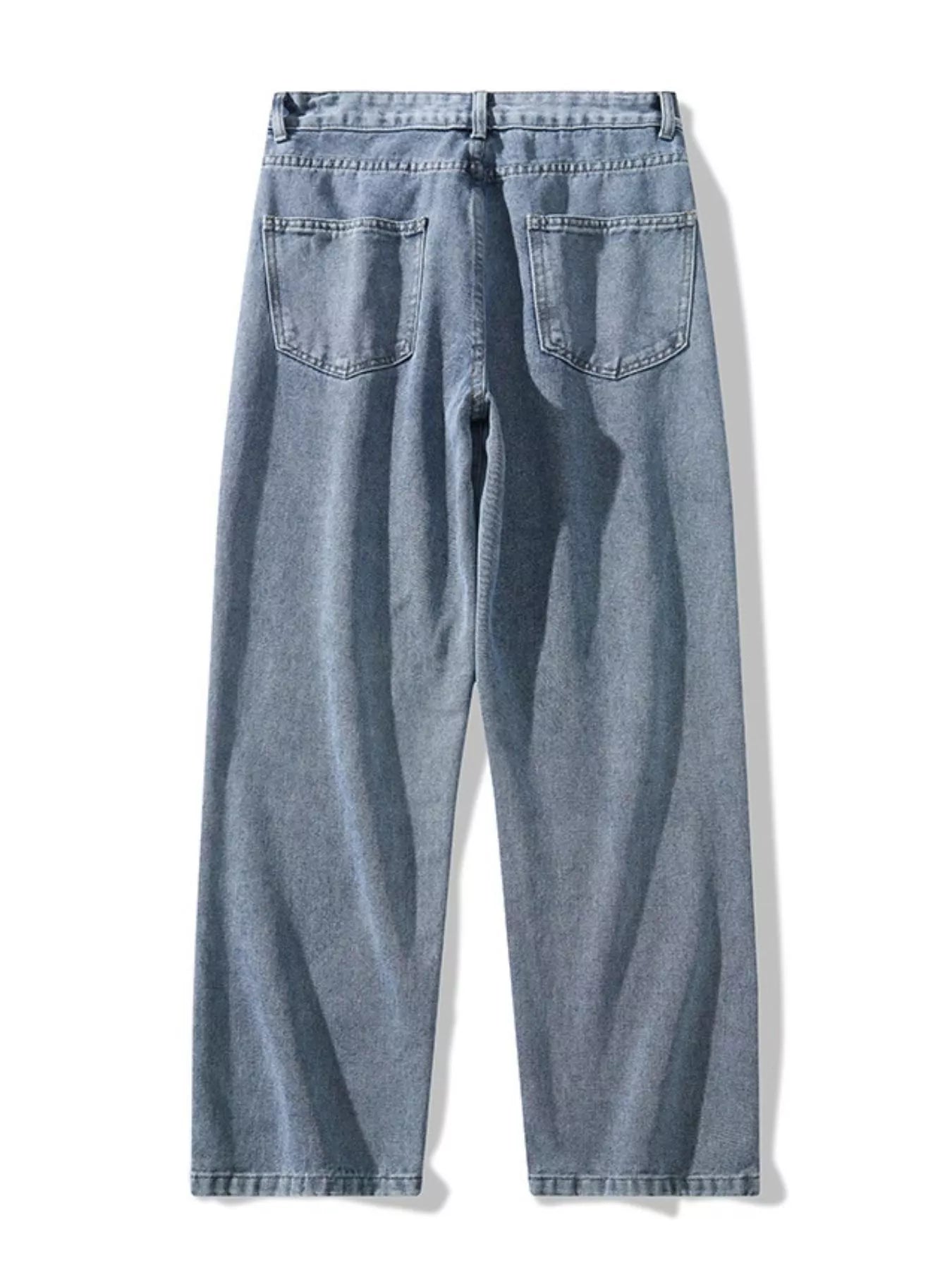 Men's Full Size Loose Fit Wash Jeans Plus Size by Trendsi