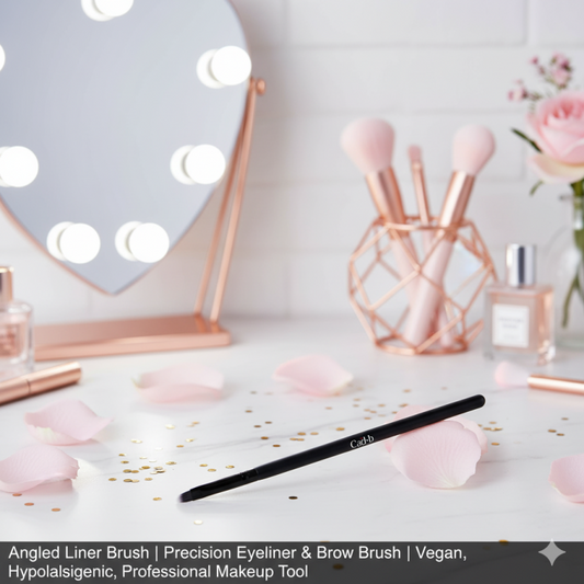 Angled Liner Brush | Precision Eyeliner & Brow Brush | Vegan, Hypoallergenic, Professional Makeup Tool