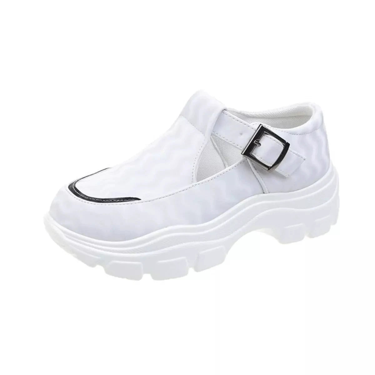 Round Toe Platform Sneakers by Trendsi