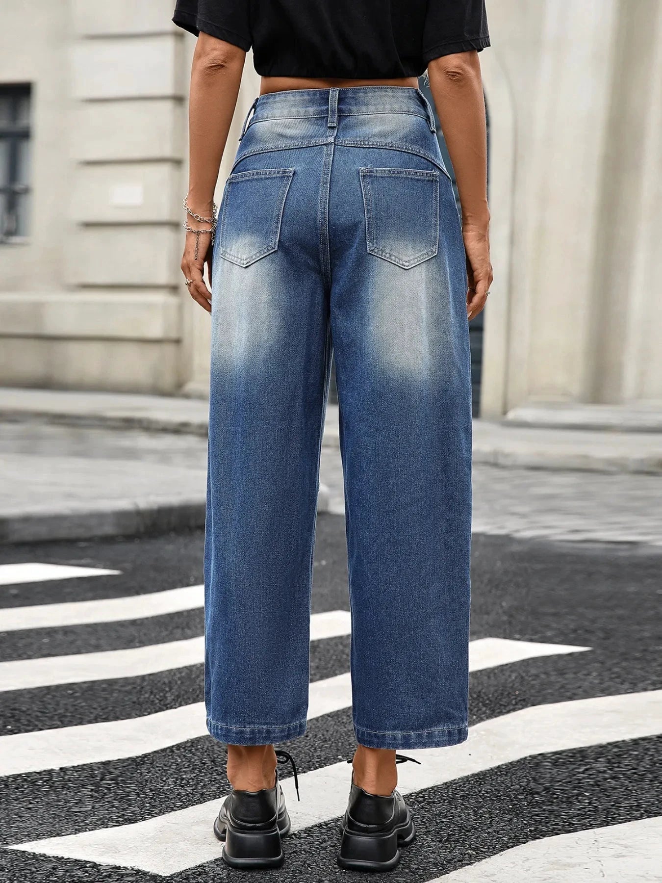 Wide Leg Jeans with Pockets by Trendsi