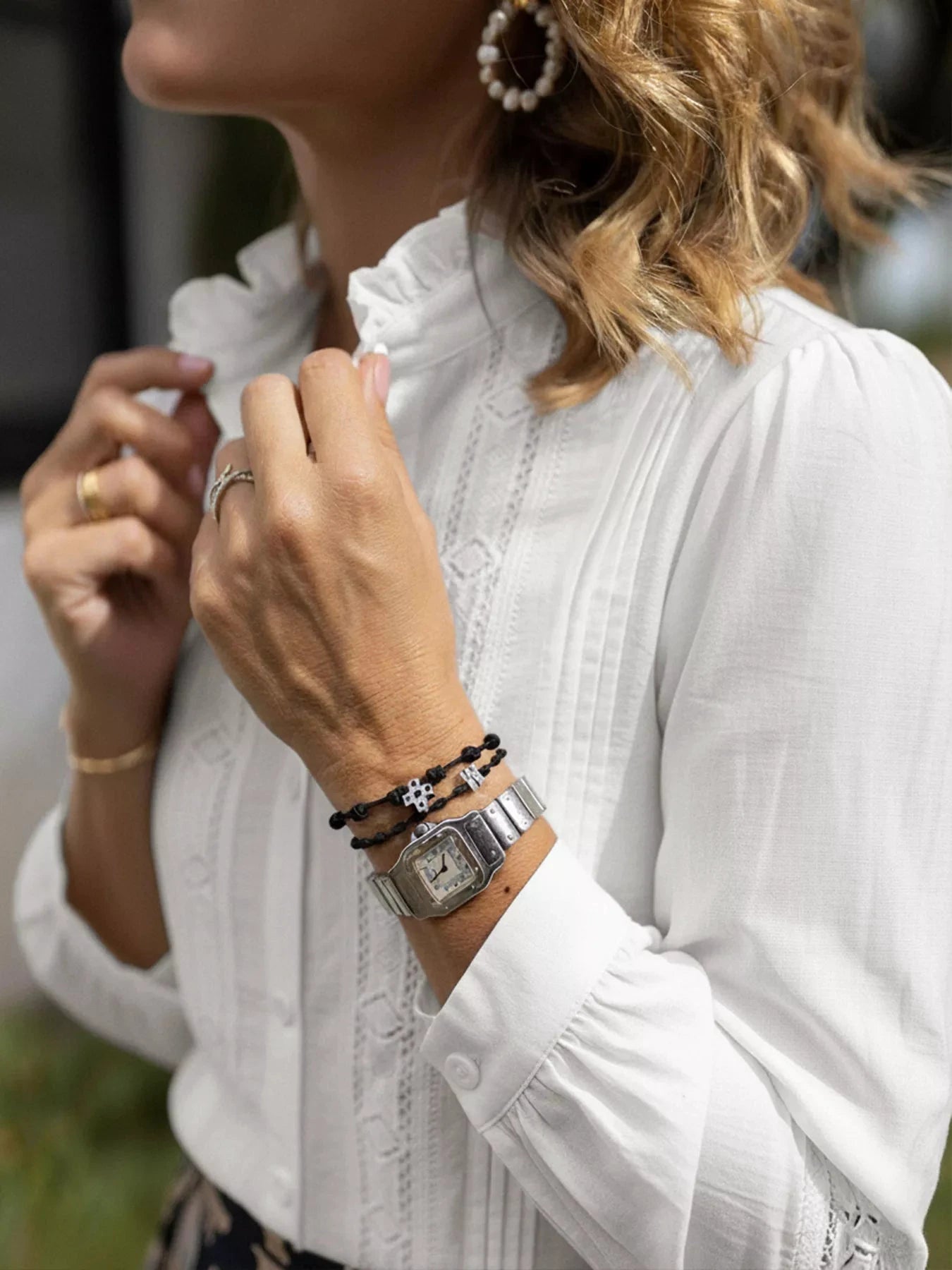 Lace Trim Long Sleeve Shirt by Trendsi