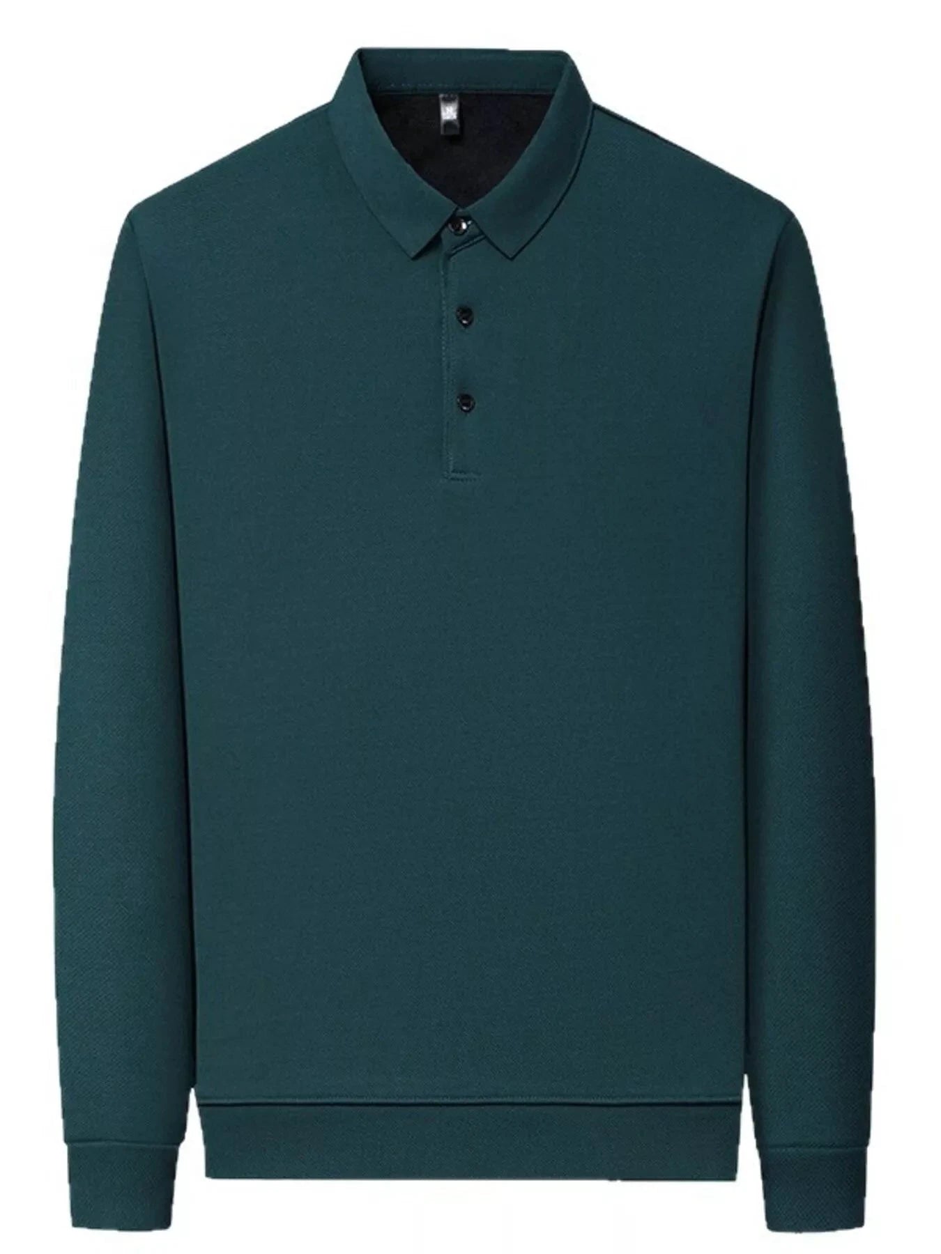 Men's Plus Size Classic Fit Long Sleeve Polo by Trendsi