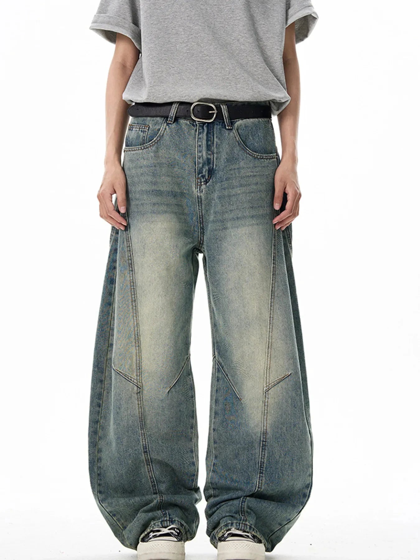 Men's Vintage Wide Leg Jeans by Trendsi