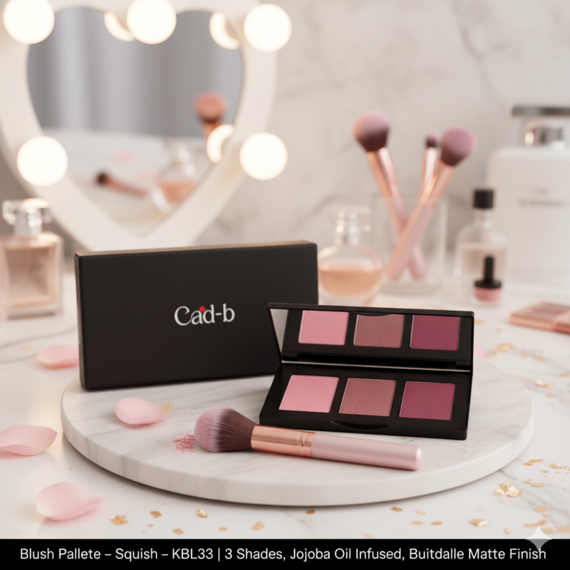 Blush Palette – Squish – KBL33 | 3 Shades, Jojoba Oil Infused, Buildable Matte Finish