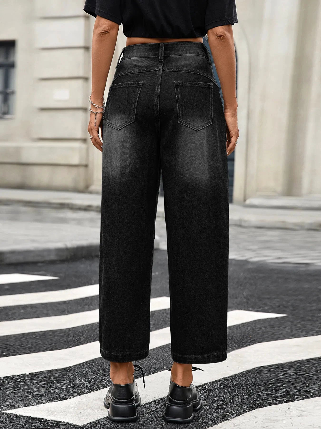 Wide Leg Jeans with Pockets by Trendsi