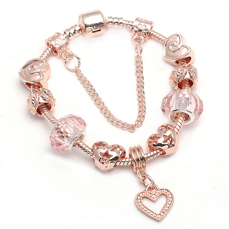 Bracelet géométrique en or rose Fashion Love pour femme