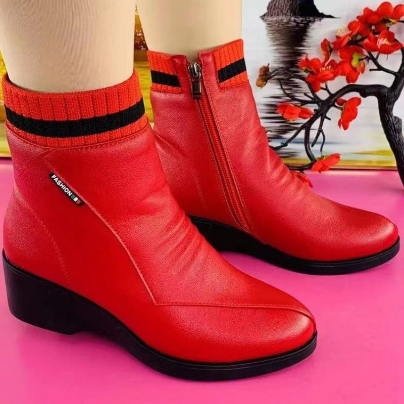 2025 Wholesale Adult Soft Leather Women's Ankle Boots