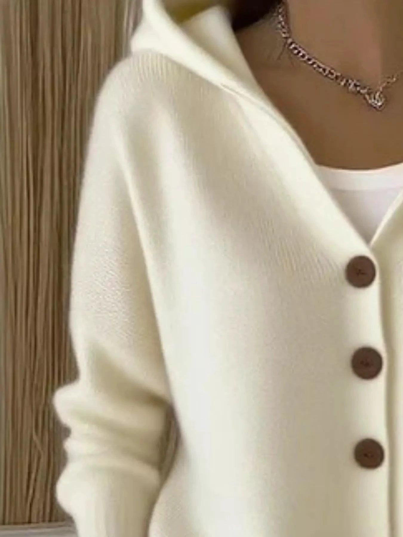 Full Size Hooded Button-Down Knit Cardigan Plus Size by Trendsi