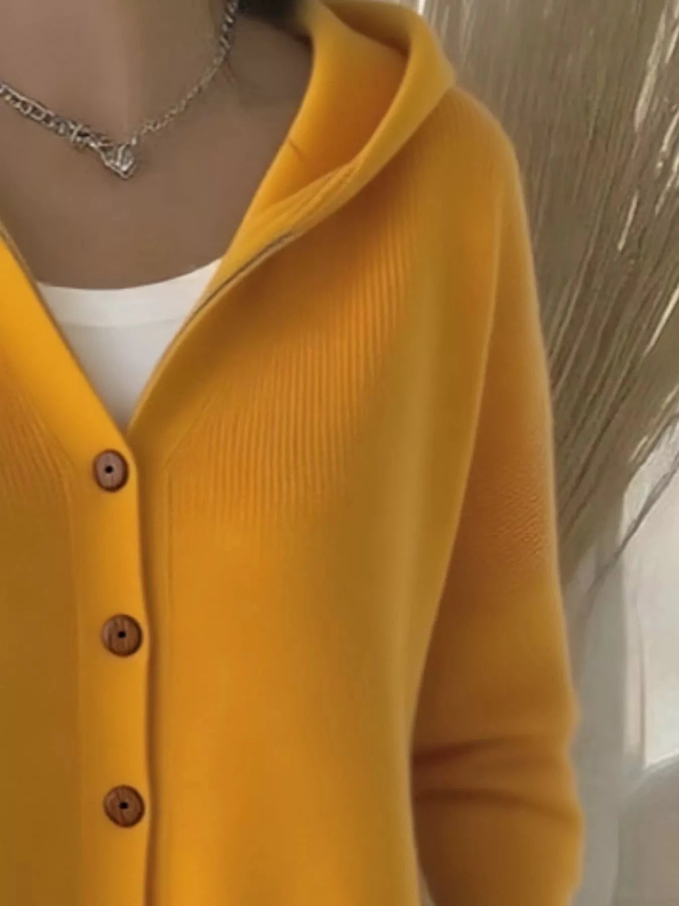 Full Size Hooded Button-Down Knit Cardigan Plus Size by Trendsi