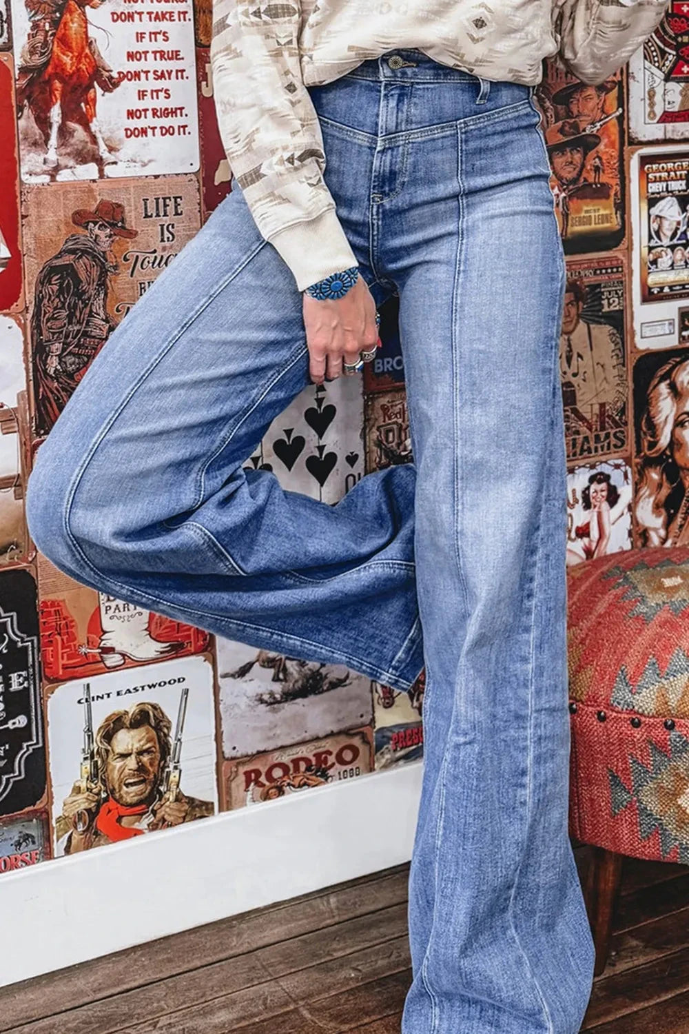 High-Waisted Wide Leg Jeans by Trendsi