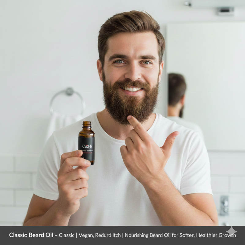 Classic Beard Oil – Classic | Vegan, Reduces Beard Itch | Nourishing Beard Oil for Softer, Healthier Growth