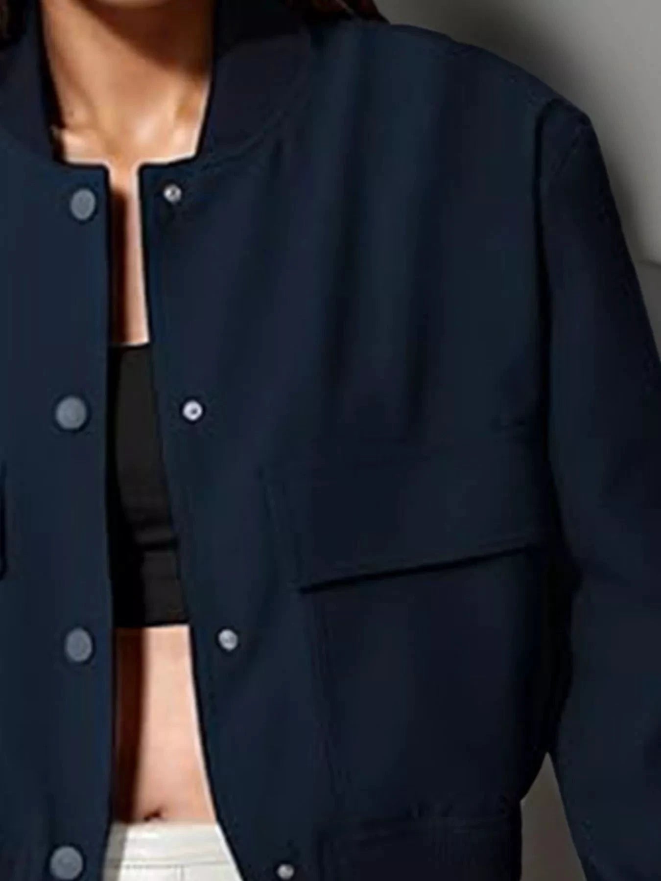 Full Size Snap Down Long Sleeve Jacket Plus Size by Trendsi