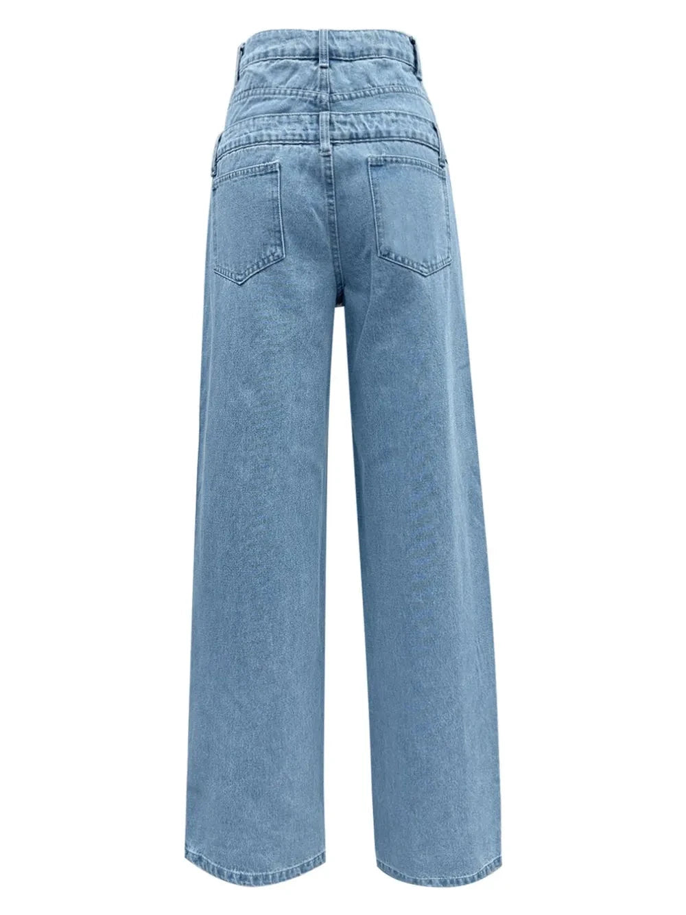 Faux Layered High Waist Jeans by Trendsi