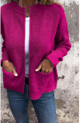 Women's Casual Solid Color Pocket Cardigan Coat