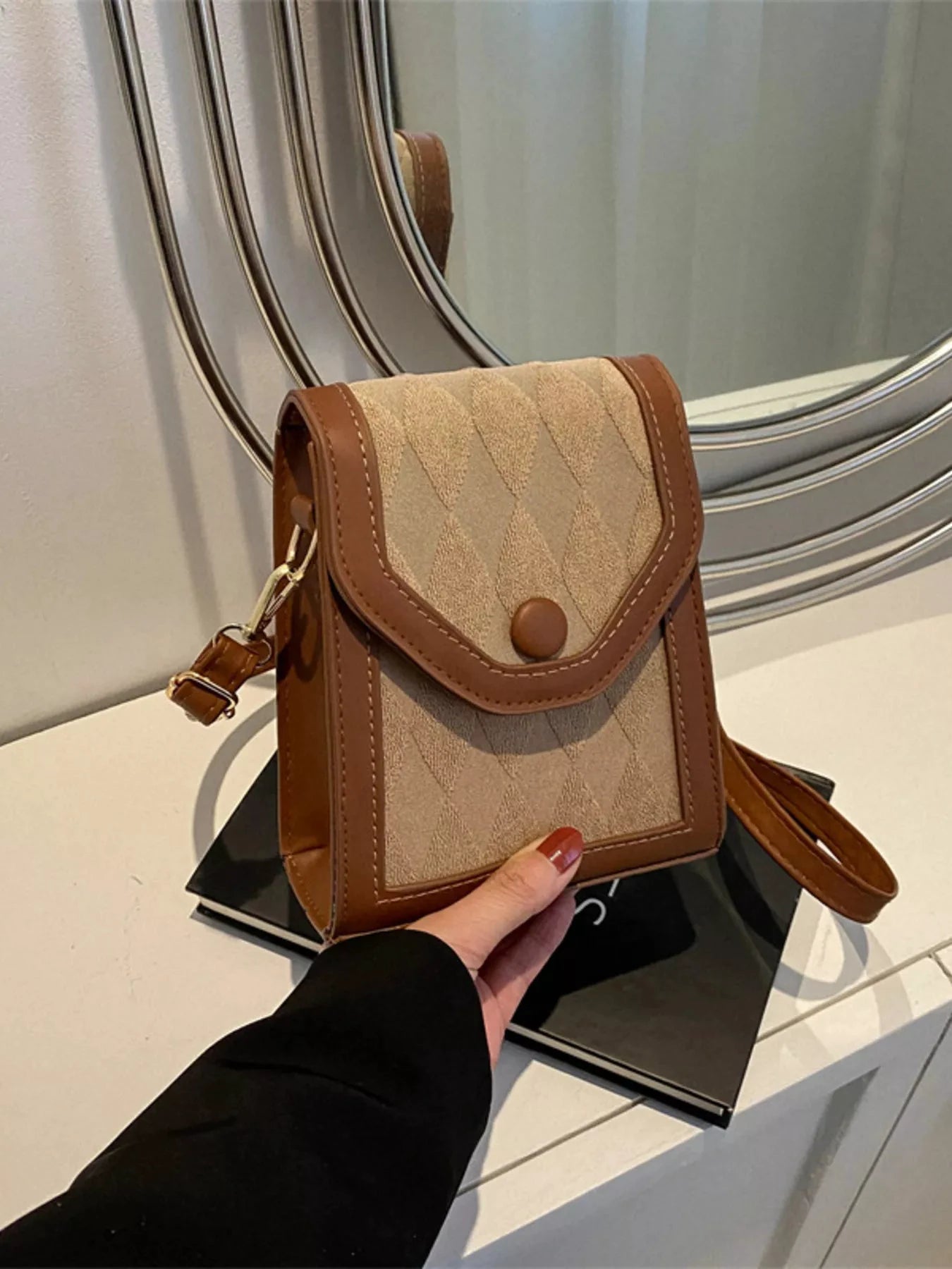 Adjustable Strap Flap Crossbody Bag by Trendsi