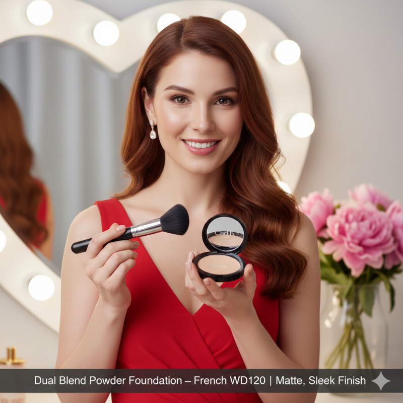 Dual Blend Powder Foundation – French WD120 | Matte, Sleek Finish