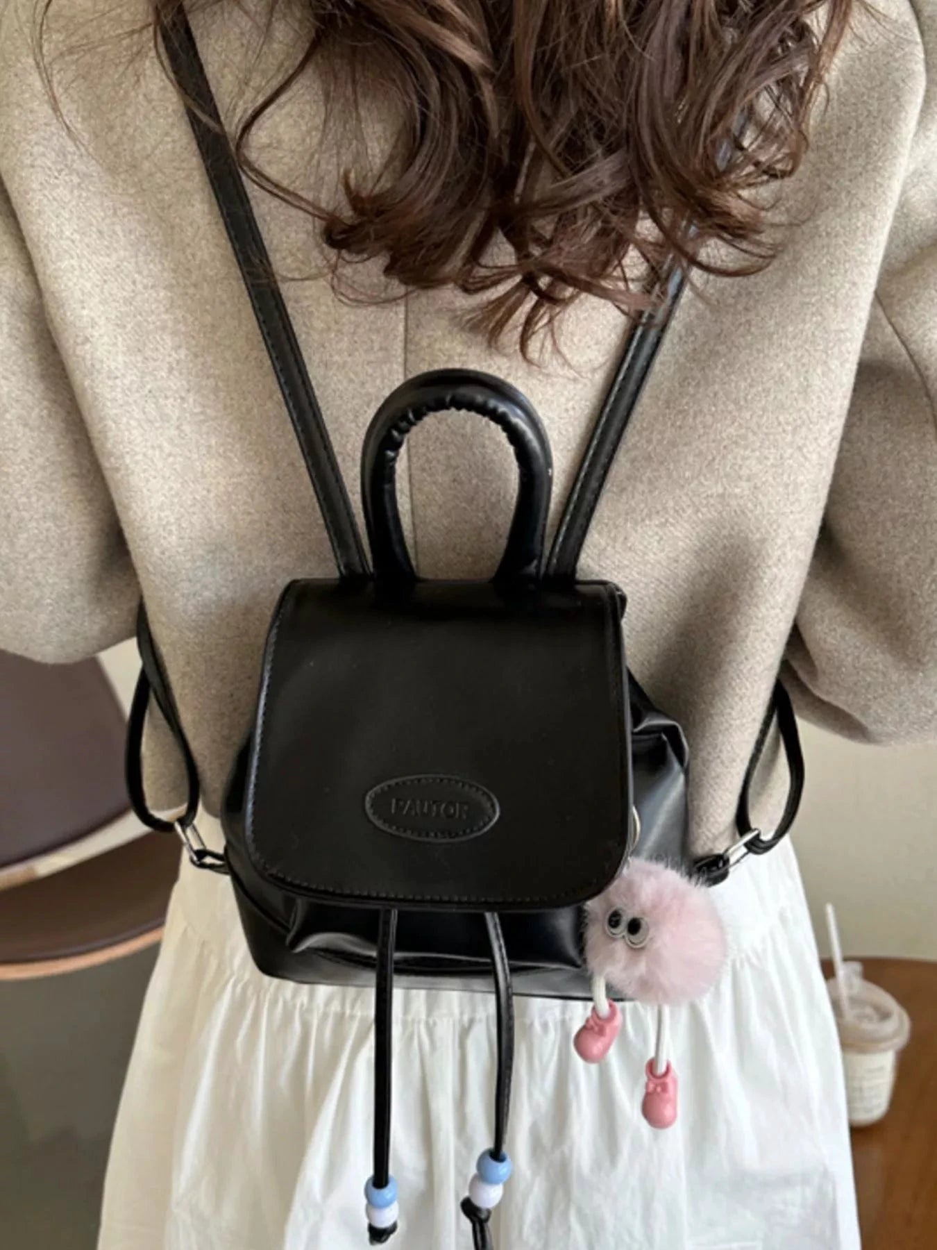 Mini Leather Drawstring Backpack Bag by Trendsi