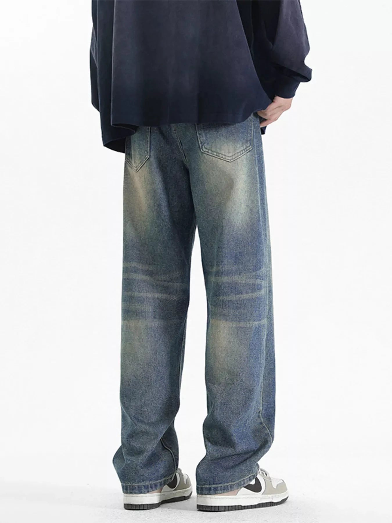 Men's Full Size Wash Loose Fit Jeans Plus Size by Trendsi