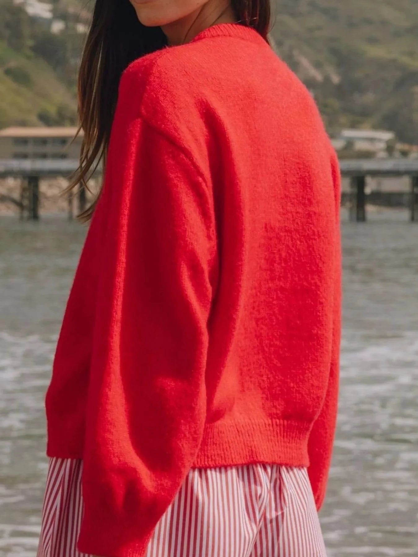 Button-Down Knit Cardigan by Trendsi