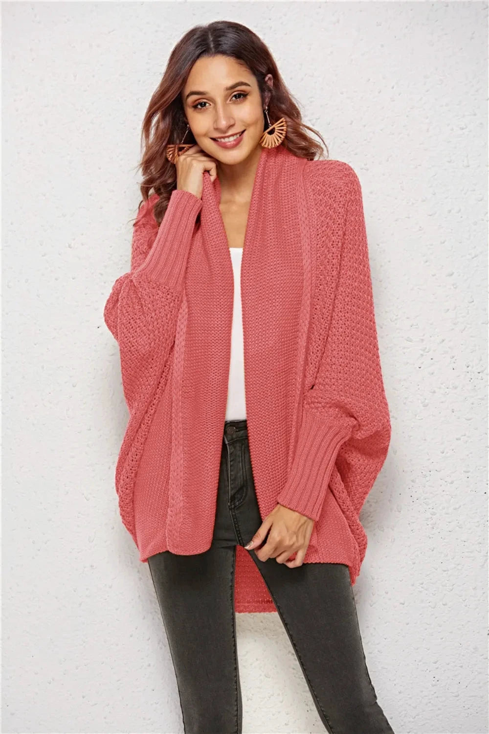 Angel Wings Open Front Batwing Sleeve Cardigan by Trendsi