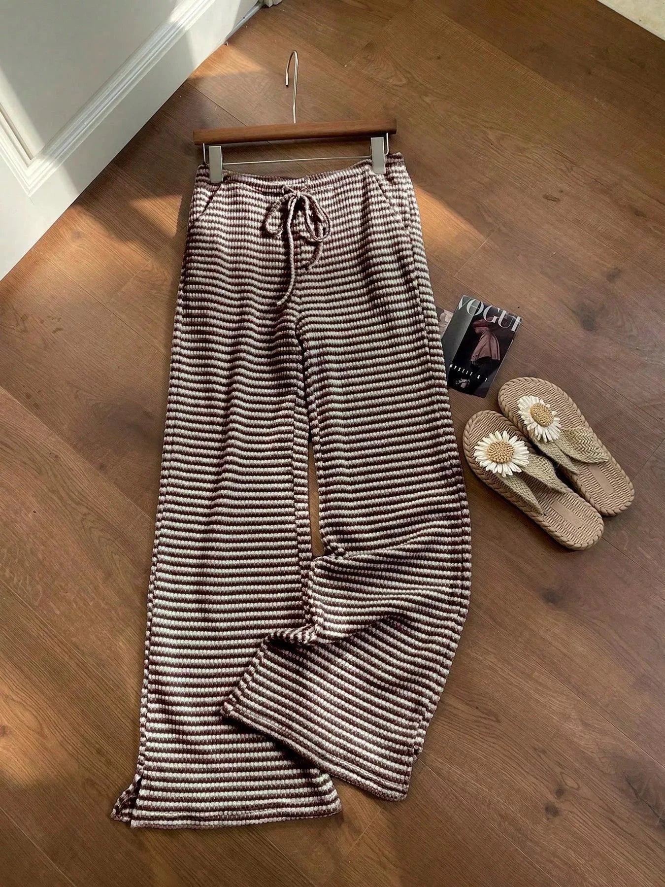 Drawstring Wide Leg Pants by Trendsi