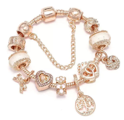 Bracelet géométrique en or rose Fashion Love pour femme
