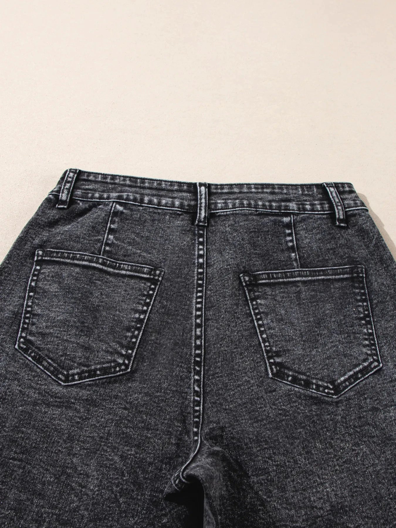 High-Waisted Wide Leg Washed Jeans by Trendsi