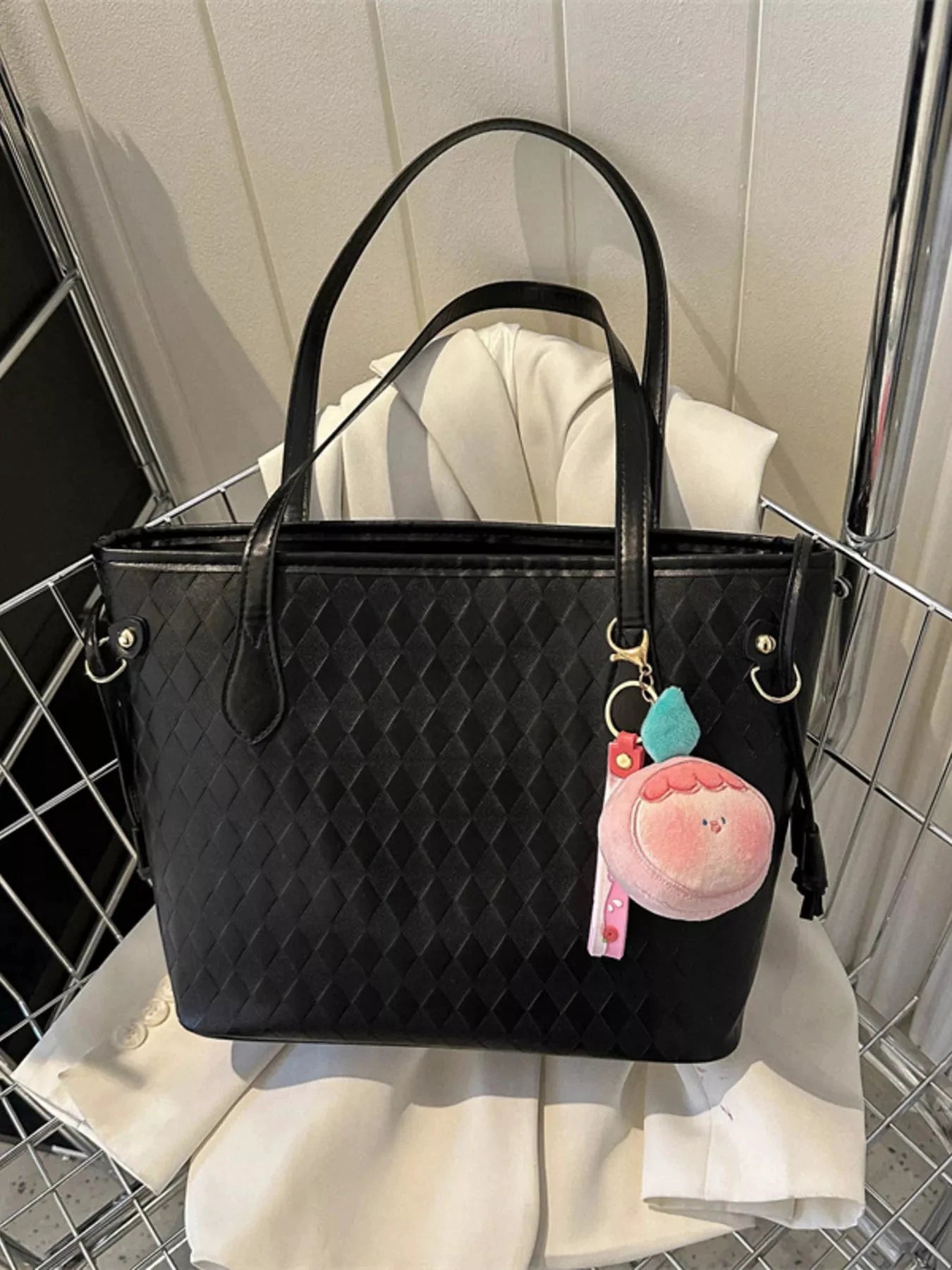 Woven Pattern Tote Bag by Trendsi