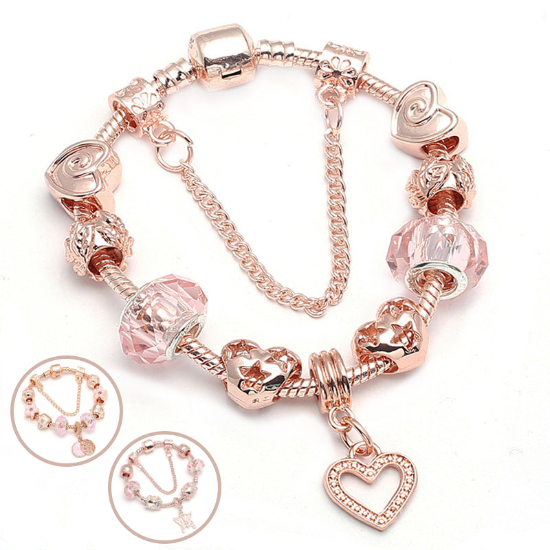 Bracelet géométrique en or rose Fashion Love pour femme