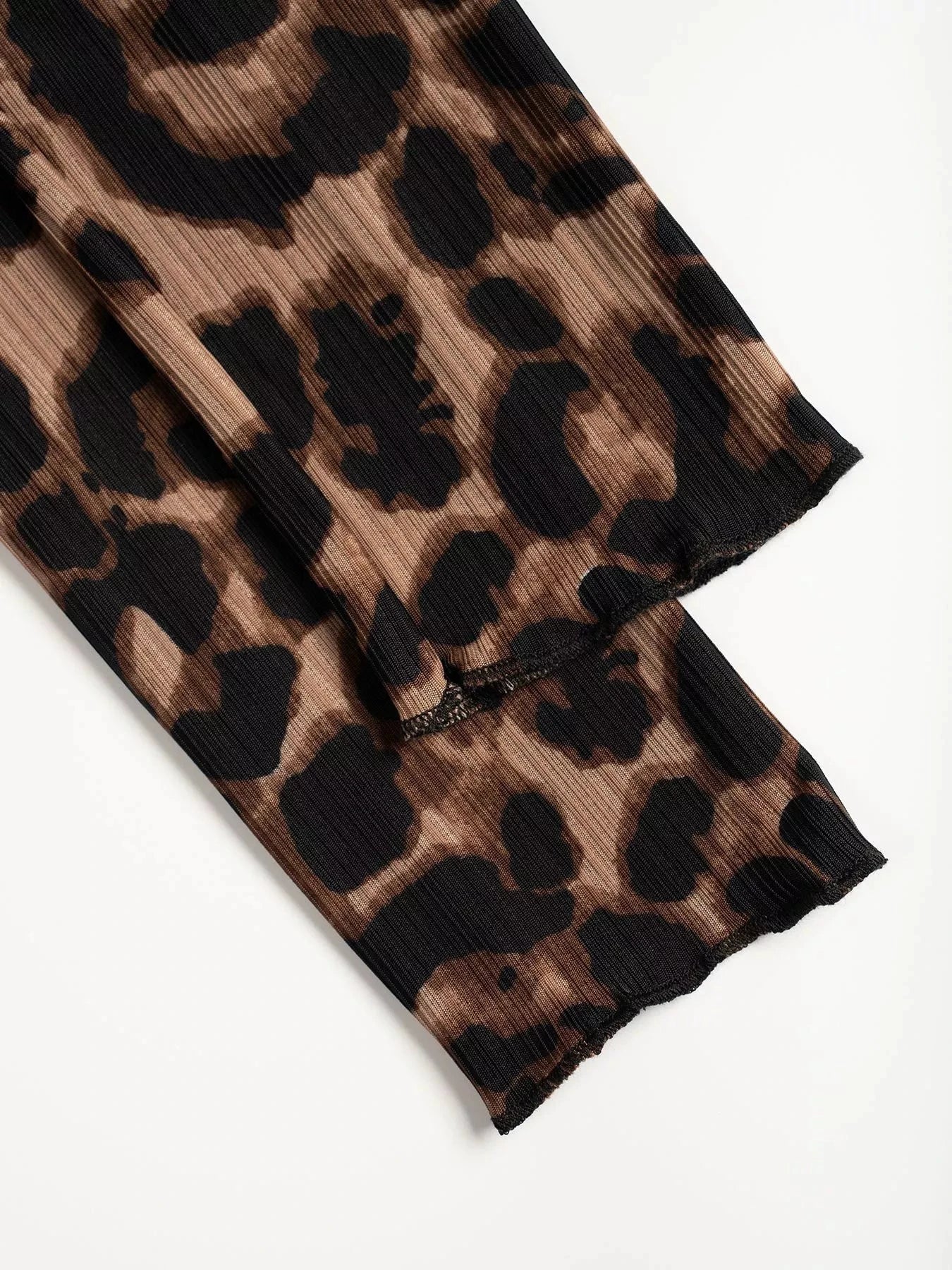 Leopard Print Button-Down Top by Trendsi