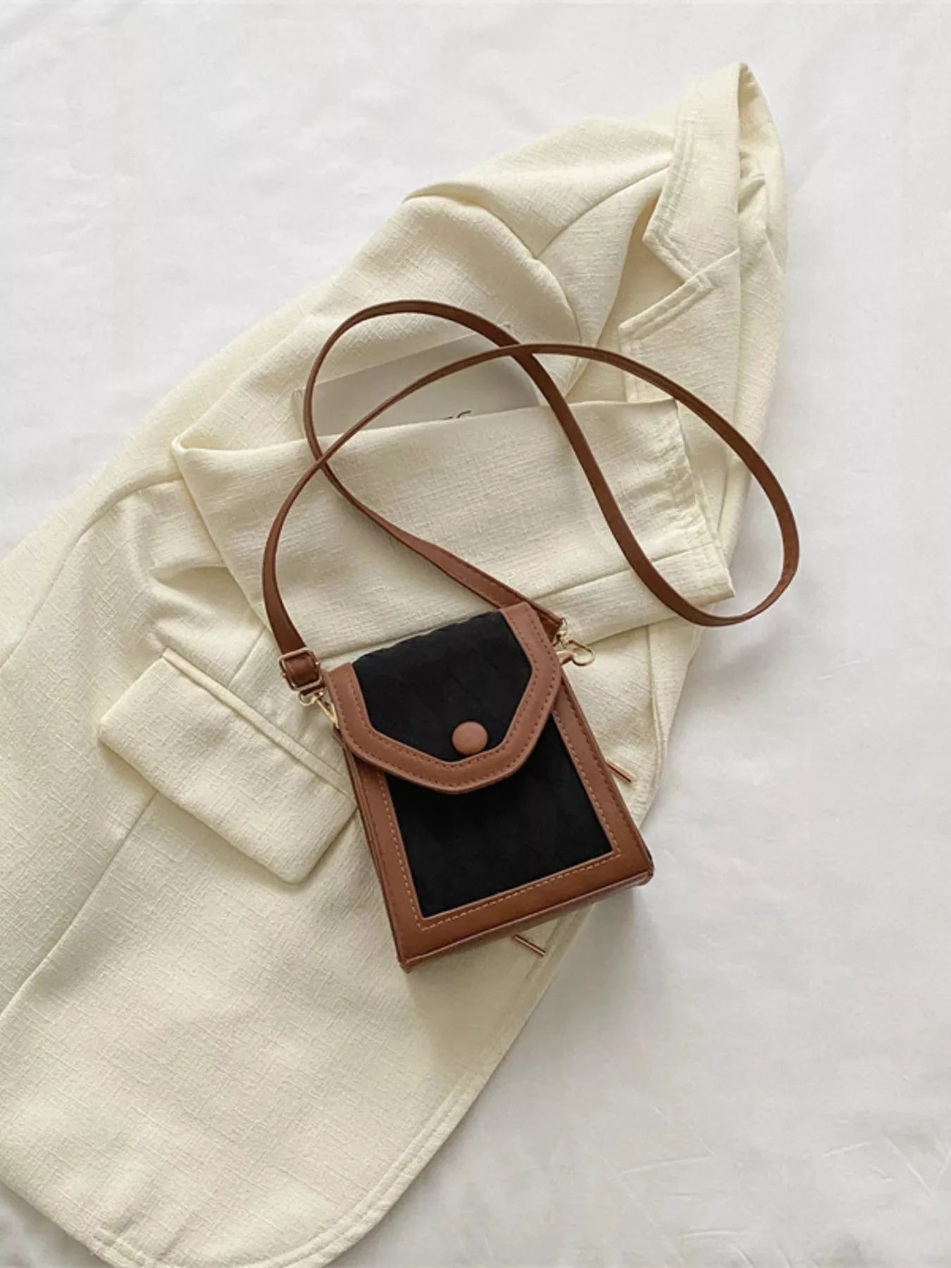 Adjustable Strap Flap Crossbody Bag by Trendsi