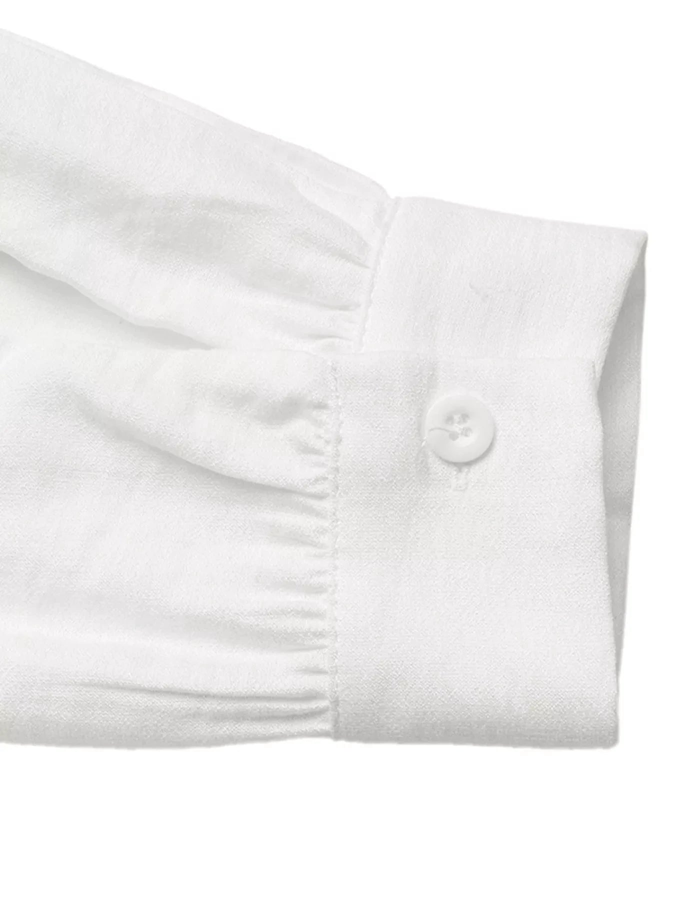 Lace Trim Long Sleeve Shirt by Trendsi