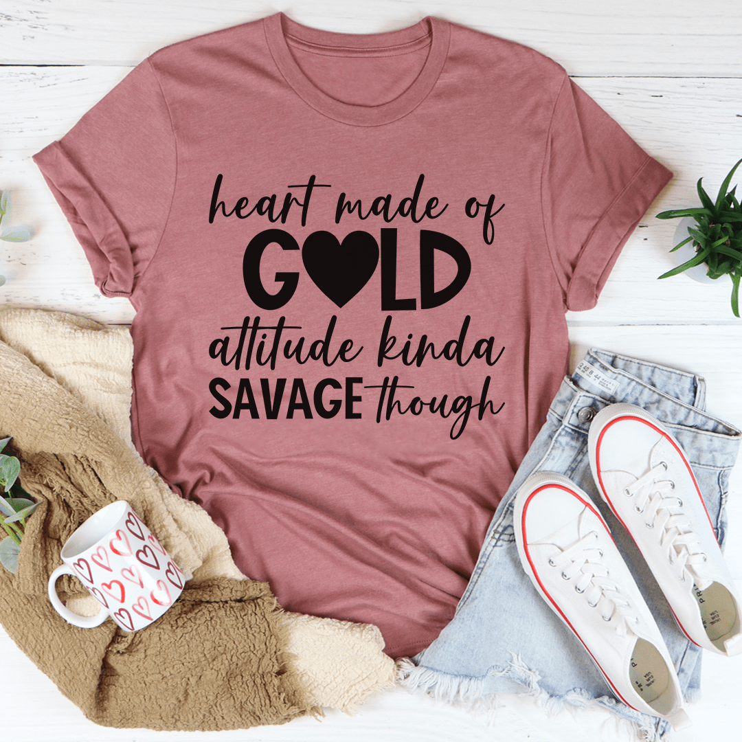 Camiseta unisex Gold Heart - Algodón suave y opciones de impresión personalizada disponibles