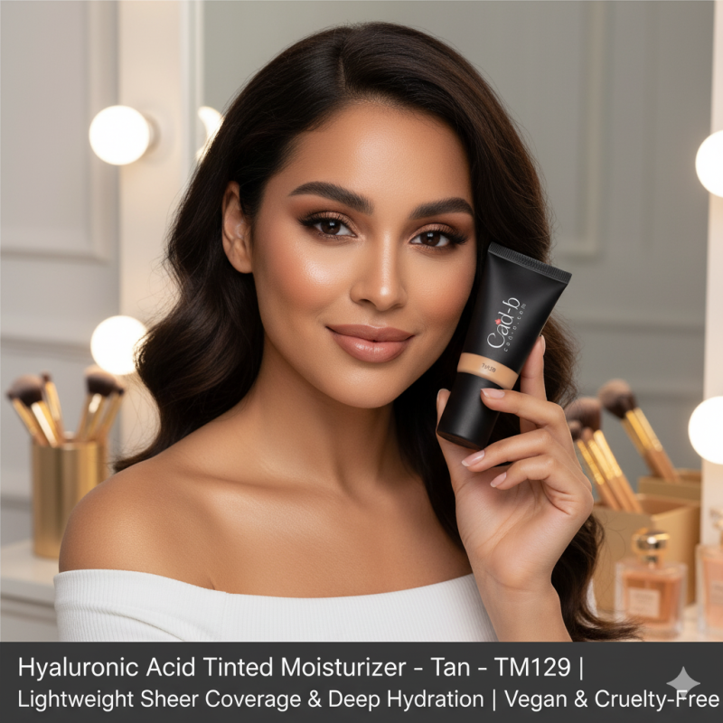 Hyaluronic Acid Tinted Moisturizer – Tan – TM129 | Lightweight Sheer Coverage & Deep Hydration | Vegan & Cruelty-Free