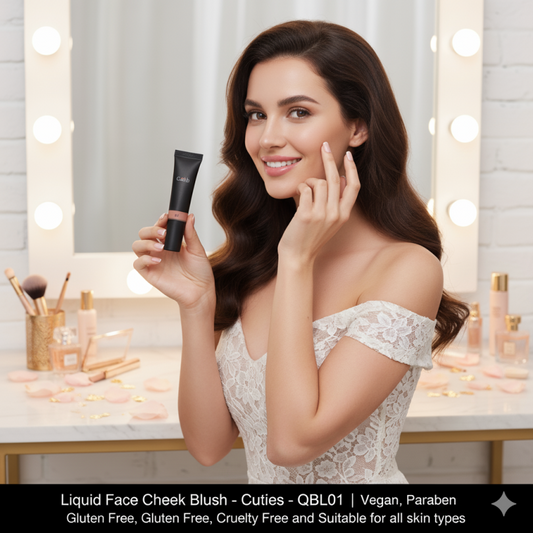 Liquid Face Cheek Blush - Cuties - QBL01 | Vegan, Paraben Free, Gluten Free, Cruelty Free and Suitable for all skin types