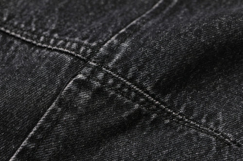 Solid Pure High Waist Washed Casual Overall Denim Jeans Women