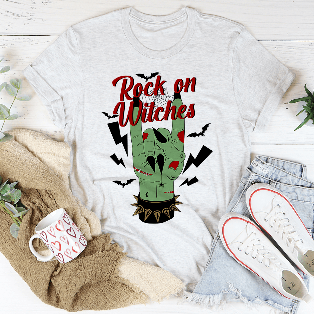 Halloween Witches Rock On Graphic T-Shirt USA Made