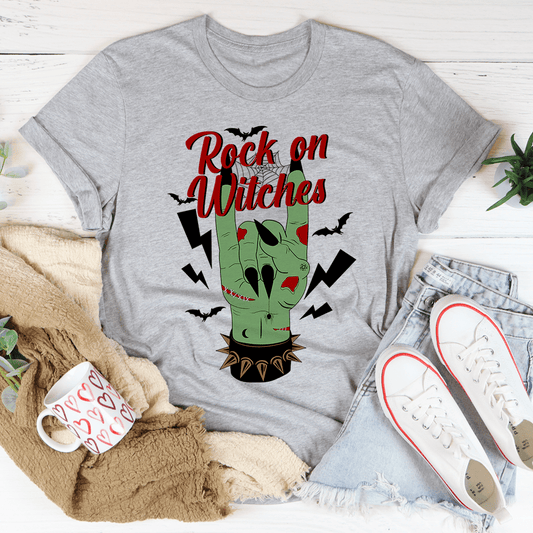 Halloween Witches Rock On Graphic T-Shirt USA Made
