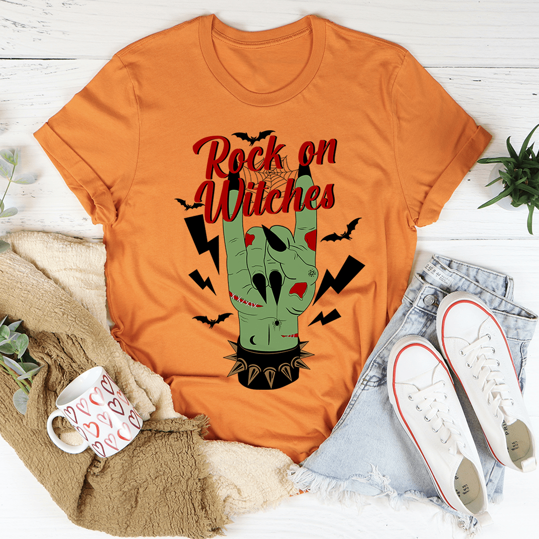 Halloween Witches Rock On Graphic T-Shirt USA Made