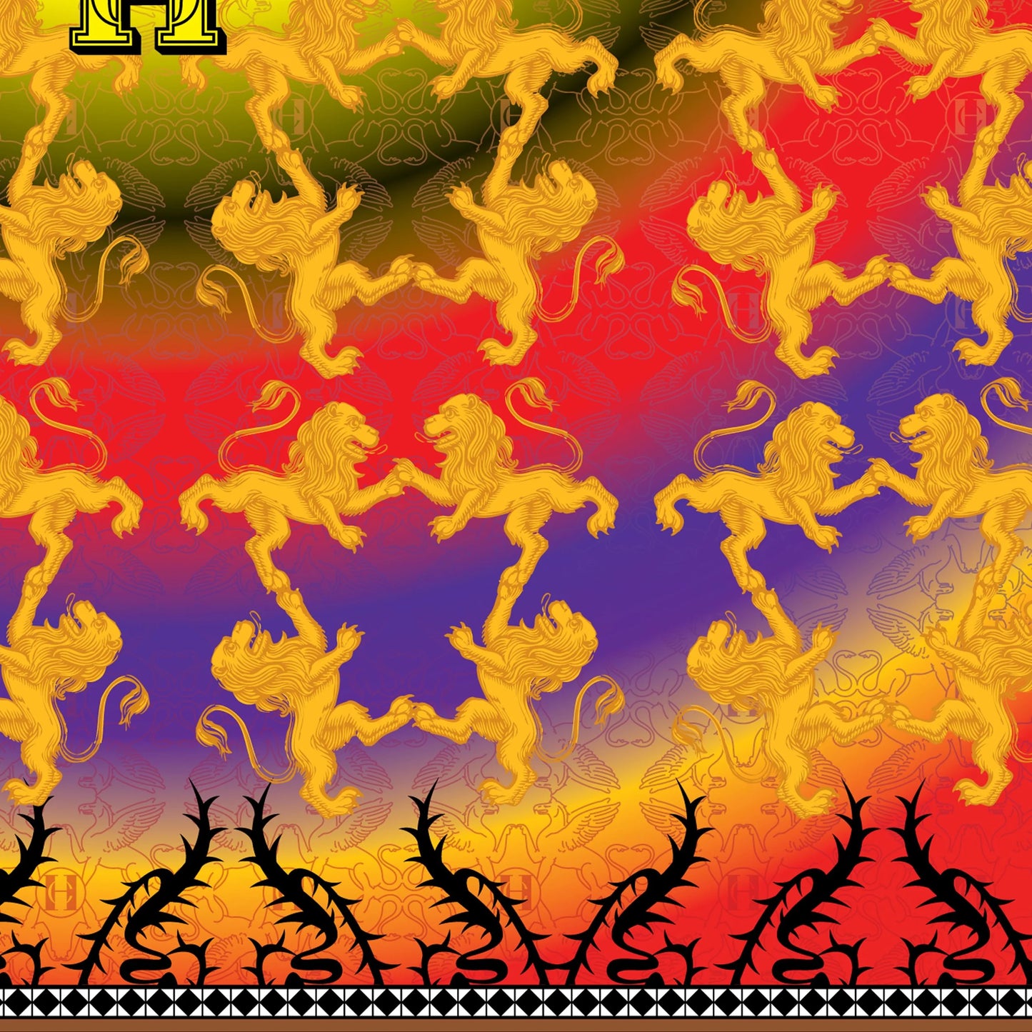 CHRISTOPHER HANLON Chiffon Silk/Viscose Artisan Scarf Wide Print Fabric Long Lasting