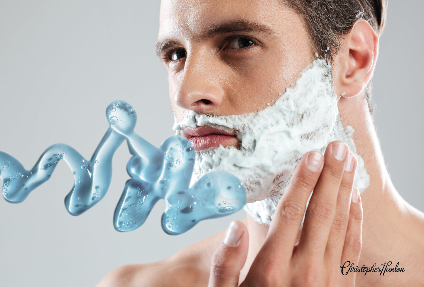 LIGHT FOAM ROCKS GOLD + MINT Blue Shaving Pomade For Sensitive Beards | Anti-Age Formula with Aloe Vera & Copper Peptides.